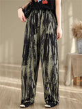 High-Rise Ink Tie-Dye Wide Leg Pants for Ladies