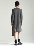 Vogue Turtleneck Irregular Hem Cape + Knitted Dress for Women