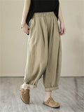 Plain Linen Extra Loose Pants for Women