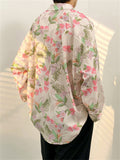 Flower Print Ice Silk Hawaiian Shirt for Men