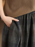 Women's Autumn Vintage Cozy Fleece Plaid Skirt