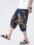 Men's Holiday Print Drawstring Summer Casual Shorts