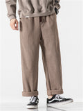 Men's Autumn Sports Drawstring Corduroy Straight-Leg Pants