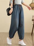 Women's Personalized Spliced Denim Pants