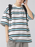 Popular Short Sleeve Striped Shirt for Male