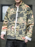 Men's Peach Print Autumn Winter Tang Suit Jackets