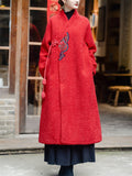 Chinese Style Warm Sherpa Blend Overcoats for Ladies