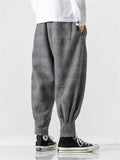 Men's Trendy Textured Thickened Faux Woolen Harem Pants