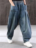 Loose Casual Retro Wide Leg Jeans With Pockets