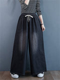 Leisure Large Size High-Rise Wide Leg Jeans for Women