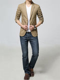 Male Stylish Button Up Spring Autumn Blazer Jacket