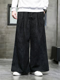 Men's Corduroy Leisure Drawstring Wide Leg Pants