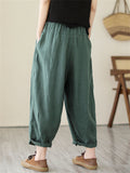 Plain Linen Extra Loose Pants for Women