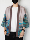 Chinese Style Printed Men's Open Front Comfy Shirts