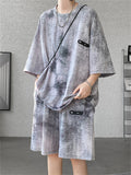 Tie-Dye Casual T-shirt Shorts Men's Sweat Suit