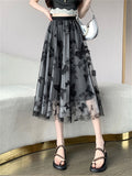 Leisure Butterfly Embroidery Fairy Tulle Skirt for Women