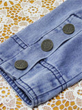 Women's Fashion Multi Pocket Blue Denim Short Jacket