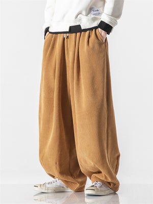 Men's Winter Corduroy Trendy Loose Floor-Length Harem Pants