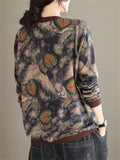 All-match Casual Leaf Letter Print Bottoming Shirt for Women