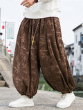 Baggy Corduroy Bamboo Jacquard Pants for Men