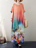 Women's Flourishing Flowers Loose-fitting Breathable Dress