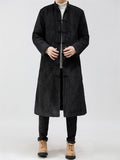 Men's Mid-length Corduroy Oriental Style Thickended Overcoats