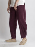 Vintage Casual Men's Cotton Linen Jacquard Pants