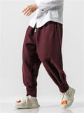 Men's Trendy Textured Thickened Faux Woolen Harem Pants