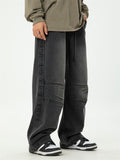 Retro Drawstring Wash Effected Trendy Jeans for Men