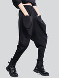 Hip-Hop Front Pocket Loose Harem Pants for Women