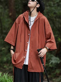 Men's 3/4 Sleeve Fake Two-piece Ice Silk Jacket