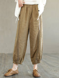 Ethnic Baggy Loose Summer Cotton Linen Pants for Women