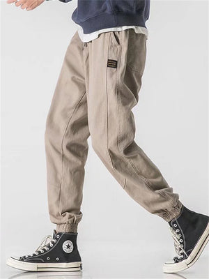 Spring Autumn Men's Casual Ankle Tie Cargo Pants