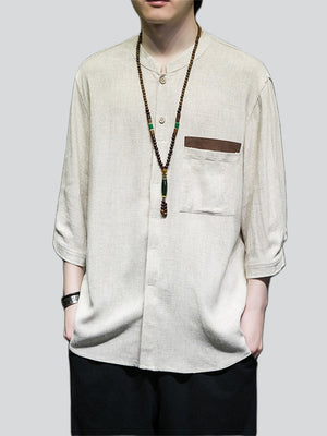 Men's Casual Fashionable Linen Cotton T-shirt