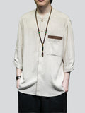 Men's Casual Fashionable Linen Cotton T-shirt