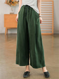 Summer Ice Silk Flowy Breathable Wide Leg Pants for Women