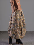 Ladies Retro Ethnic Style Printed Loose Autumn Winter Skirts