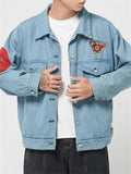 Men's Spring Autumn Monkey King Embroidery Trendy Lapel Jacket