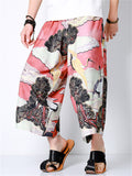 Men's Summer Ancient Style Painting Oversized Cropped Pants