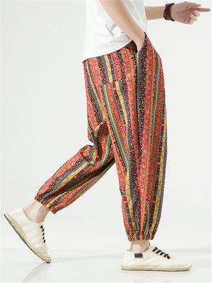 Men's Bohemian Style Print Summer Oversized Lantern Pants