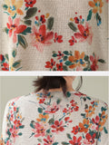 Women's Summer Colorful Floral Hollow Out Half Sleeve Shirt