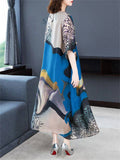 Summer Cozy Oversized Women Abstract Print Mid-Length Dress