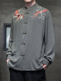 Men's Loong Pattern Embroidery Spring Autumn Shirts