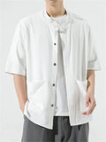 Chinese Style Cotton Linen Cozy Summer Men's Short Sleeve Shirt