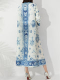 Vintage Ethnic Printed Cardigan Long Coat for Women