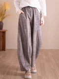 Summer Plain Loose Linen Pants for Women