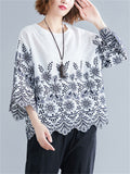 Summer Elegant Hollow Out Design Cozy Half Sleeve Shirt for Women