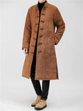 Men's Mid-length Corduroy Oriental Style Thickended Overcoats