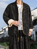 Men's Lamb Wool Reversible Jacket Ankle-tied Pants Chinese Style Thick Outfits