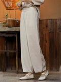 Women's 100% Linen Simple Cozy Straight-Leg Casual Pants